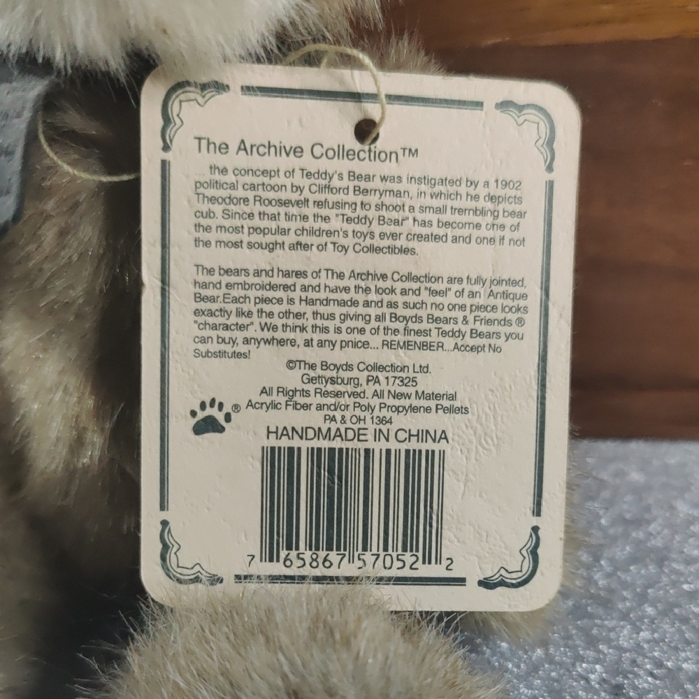 Boyds Bears Bristol B Winsor #57052-03 8" Jointed Teddy Bear NWT Retired - Picture 4 of 5